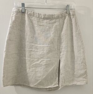 Reformation Elegant Beige Women's Skirt, Size 8, Linen.